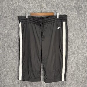 Y2K Nike Sportswear Track Shorts Men's XL Black White Stripe